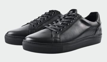 Baskets Basses Cuir Lisse – Noir
