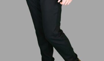 Pantalon Slim  En Flanelle – Noir