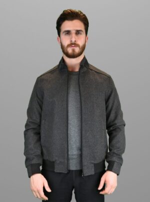 Veste Blouson Flanelle - Gris