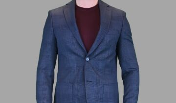 Veste Prince de Galle Ajustée – Bleu Marine