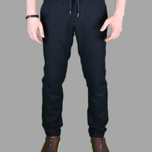 Pantalon Slim  En Flanelle - Bleu Marine
