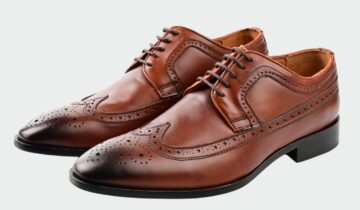Chaussure Derby Cuir Perforé – Marron Patiné