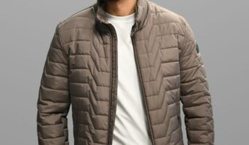 Blouson Matelassée Col Biker – Beige