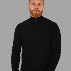 Pull Col Cheminée Zippé - Noir