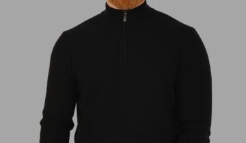 Pull Col Cheminée Zippé – Noir