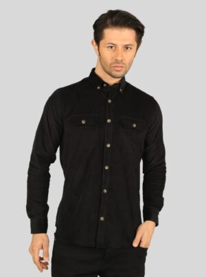Surchemise Stretch En Velours - Noir