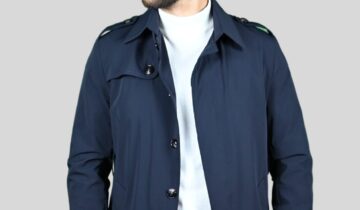 Trench-coat Décontracté – Bleu Marine