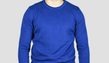 Pull Col Rond Uni – Bleu Royale