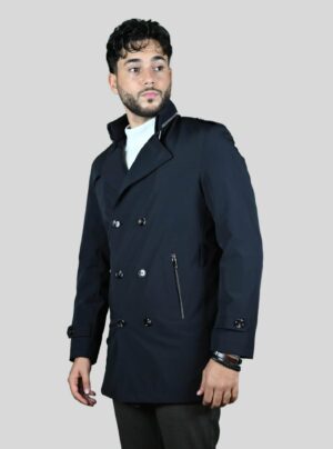 Trench-coat Croisé Décontracté - Noir