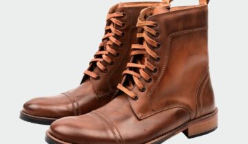 Boots À Lacets Et Fermeture Èclair – Marron
