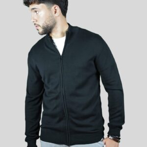 Pull Col Montant Zippé - noir