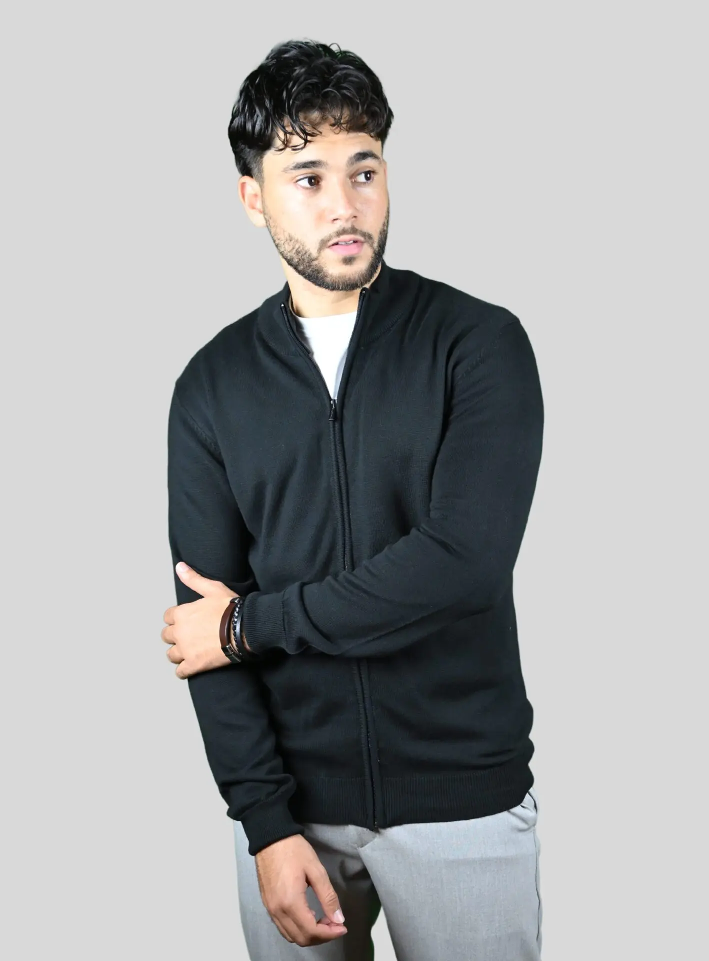 Pull Col Montant Zippé - noir – Image 2
