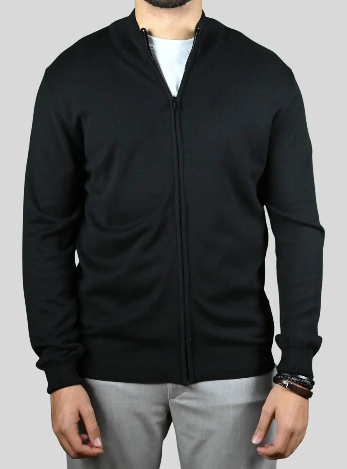 Pull Col Montant Zippé - noir – Image 3