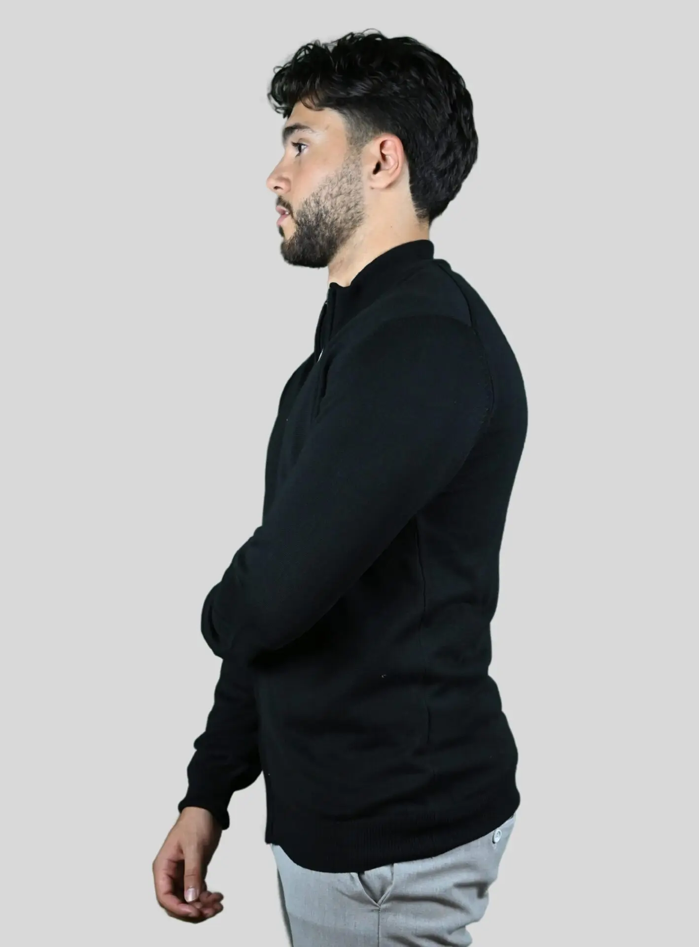 Pull Col Montant Zippé - noir – Image 4