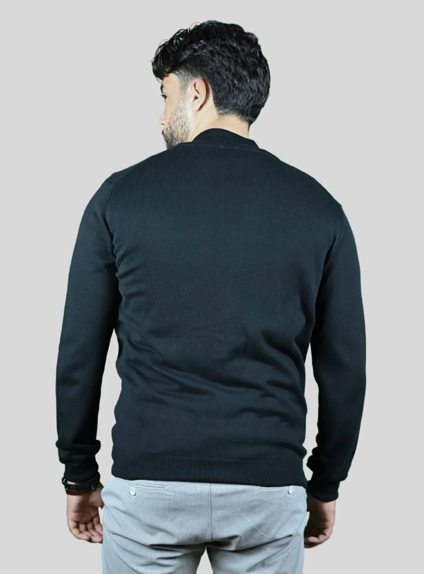 Pull Col Montant Zippé - noir – Image 5
