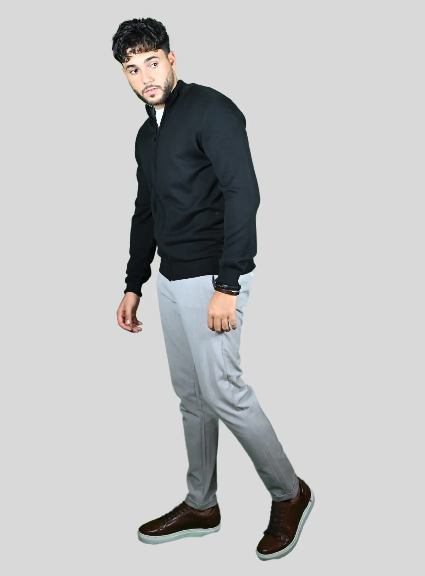 Pull Col Montant Zippé - noir – Image 6