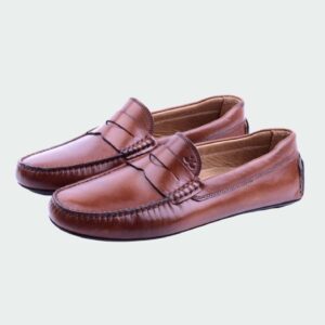 Mocassin En Cuir - Marron Patiné