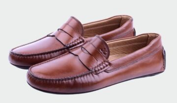 Mocassin En Cuir – Marron Patiné