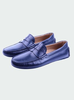 Mocassin En Cuir - Bleu Marine
