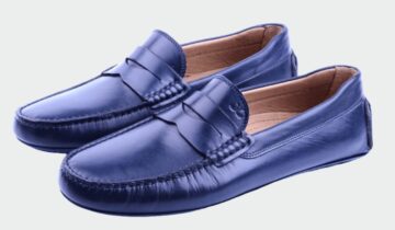 Mocassin En Cuir – Bleu Marine