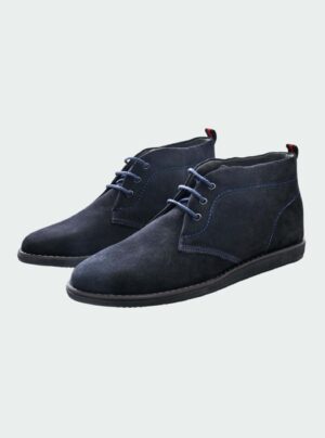 Bottine En Daim - Bleu Marine