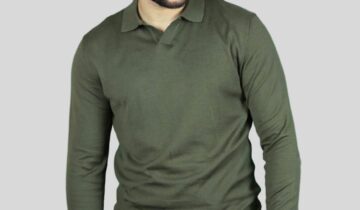 Pull Col Polo Uni – Khaki