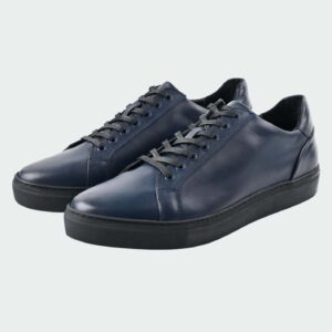 Baskets Basses Cuir Lisse - Bleu Marine