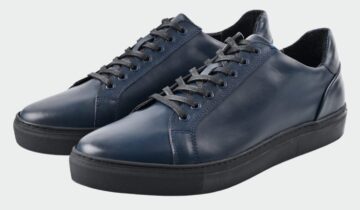 Baskets Basses Cuir Lisse – Bleu Marine