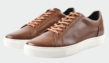 Baskets Décontractées Cuir – Marron Patiné