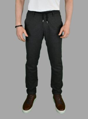 Pantalon Slim En Flanelle - Gris Anthracite