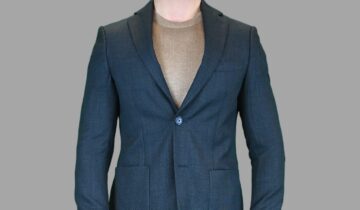 Veste Ajusté Piqué Avec Coudières  – Bleu Marine
