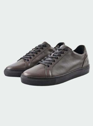 Baskets Basses Cuir Lisse - Marron