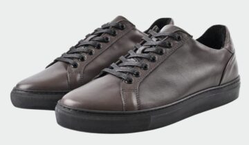 Baskets Basses Cuir Lisse – Marron
