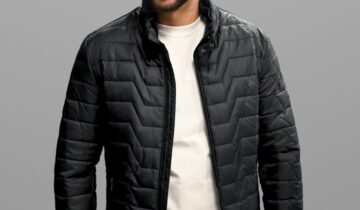 Blouson Matelassée Col Biker – Noir