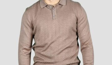Pull Col Polo Boutonné Fantaisie – Beige