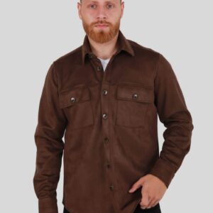 Surchemise Stretch Aspect Daim - Marron