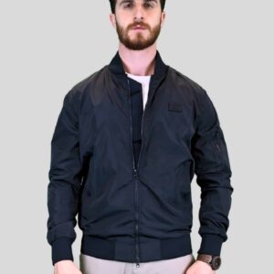 Blouson Col Teddy -Bleu Marine
