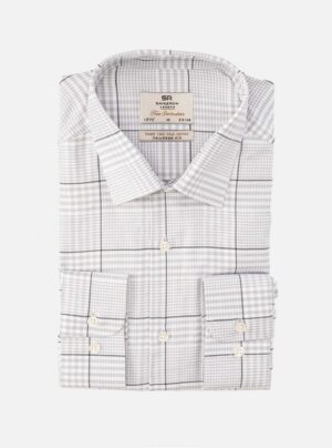 Chemise Ajustée Décontractée Carreaux - Gris