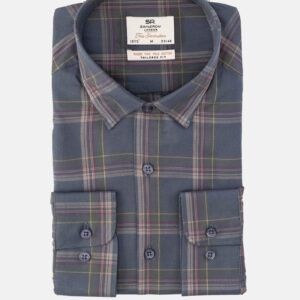 Chemise Ajustée Décontractée Carreaux - Bleu Indigo