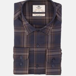 Chemise Ajustée Décontractée Carreaux - Bleu Marine