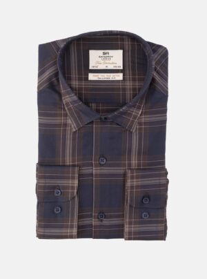 Chemise Ajustée Décontractée Carreaux - Bleu Marine