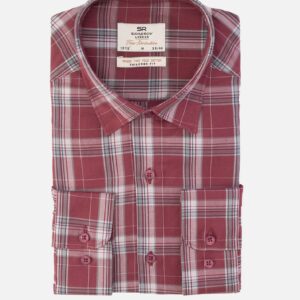 Chemise Ajustée Décontractée Carreaux - Bordeaux