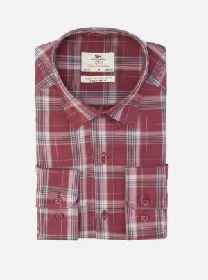 Chemise Ajustée Décontractée Carreaux - Bordeaux