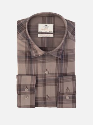 Chemise Ajustée Décontractée Carreaux - Marron
