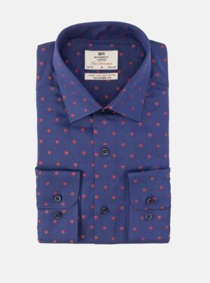 Chemise Ajustée Décontractée À Cœurs - Bleu Marine