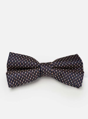 Nœud Papillon À Motif Tissé - Marron / Bleu Marine