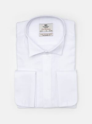 Chemise Ajustée Col Cassé À Boutons Manchette - Blanc