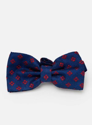 Nœud Papillon à Motif Diamant - Bleu Marine
