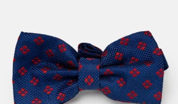 Nœud Papillon à Motif Diamant – Bleu Marine