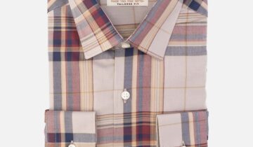 Chemise Ajustée Décontractée Carreaux – Beige